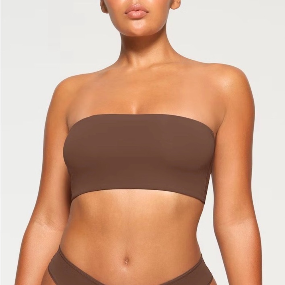 SKIMS Brown Bandeau Top
